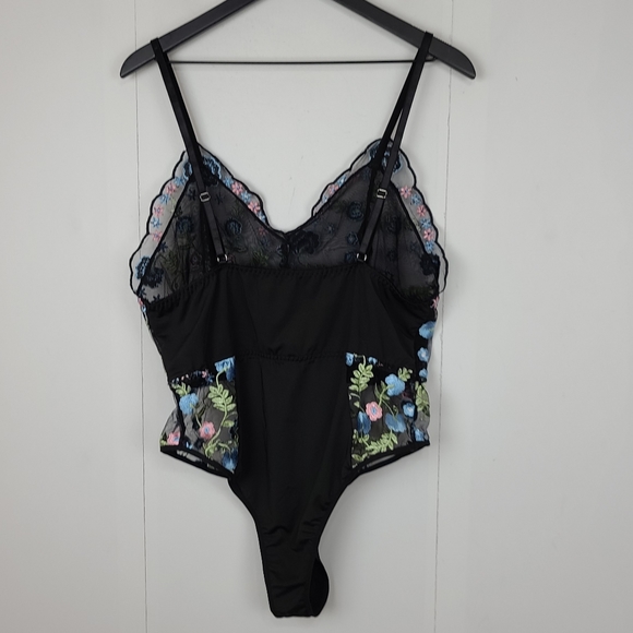 Shein New In Bag Floral Embroidered Babydoll Bodysuit Plus Curve Size 1xl - Picture 7 of 9